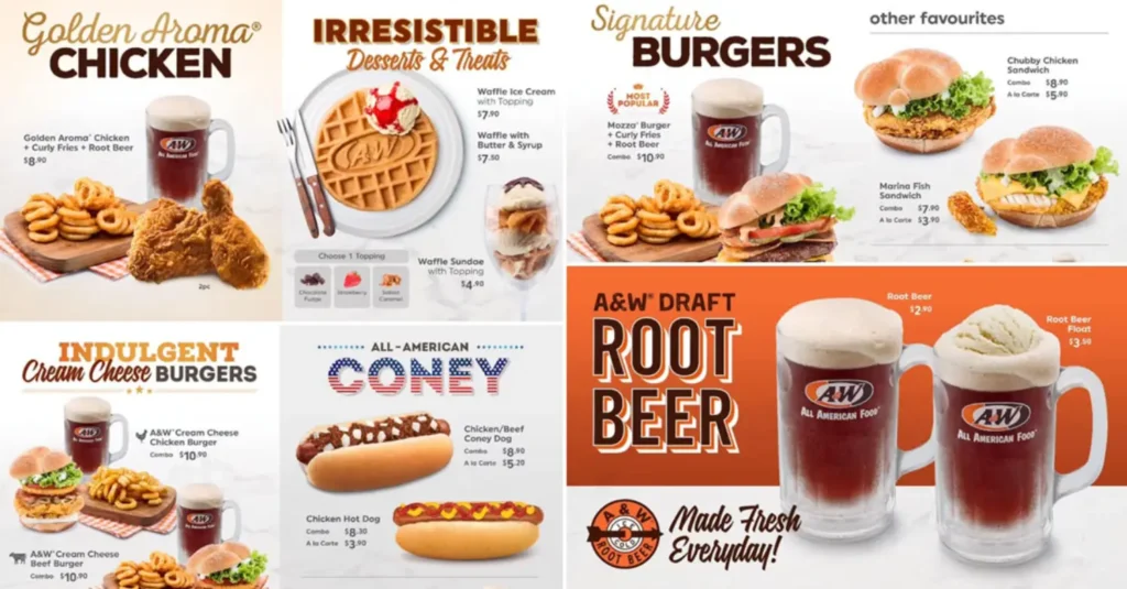 A & W MENU SINGAPORE