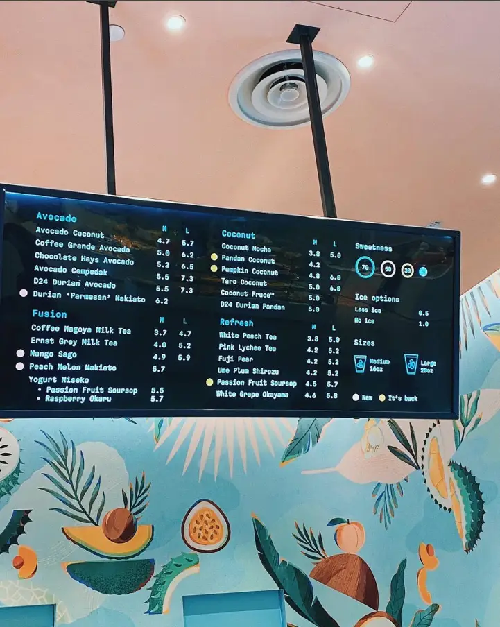 FRUCE MENU SINGAPORE