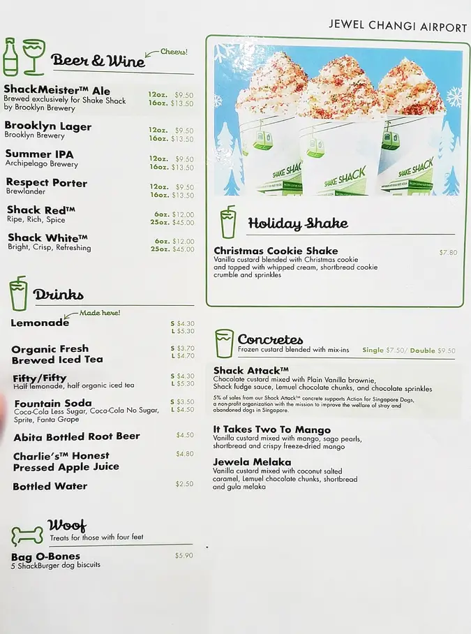 SHAKE SHACK MENU SINGAPORE