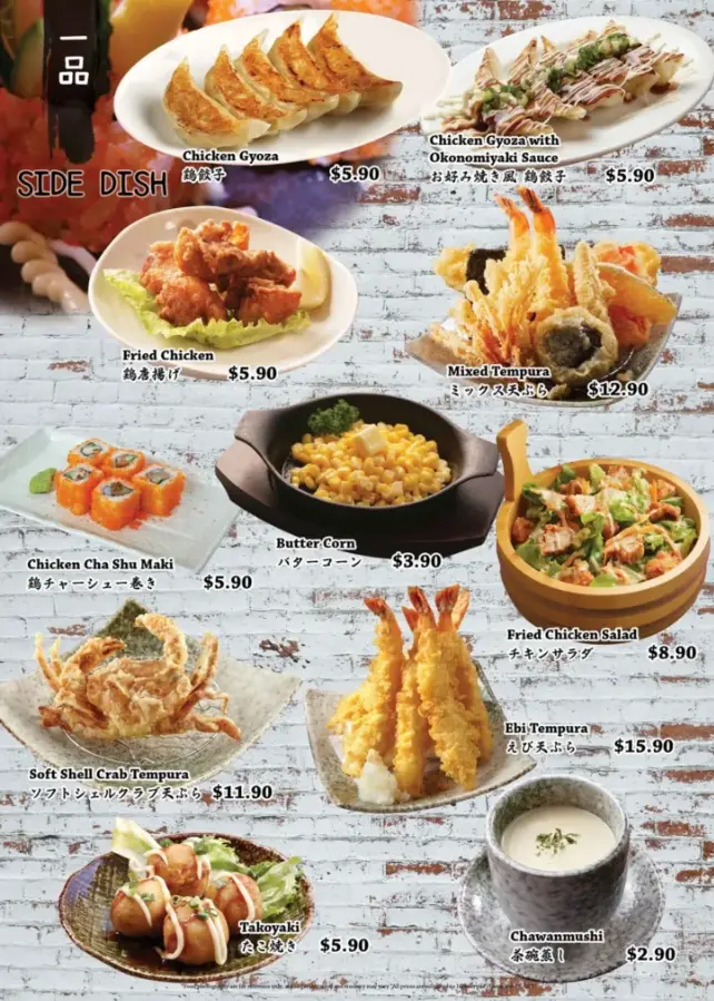 TOKYO SHOKUDO MENU SINGAPORE