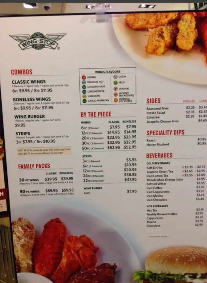 WINGSTOP MENU SINGAPORE