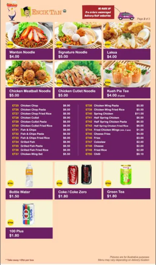 ENCIK TAN MENU SINGAPORE