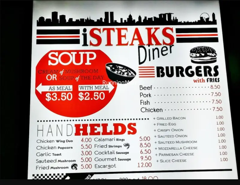 ISTEAKS MENU SINGAPORE