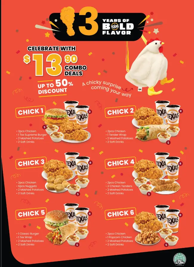 TEXAS CHICKEN MENU SINGAPORE