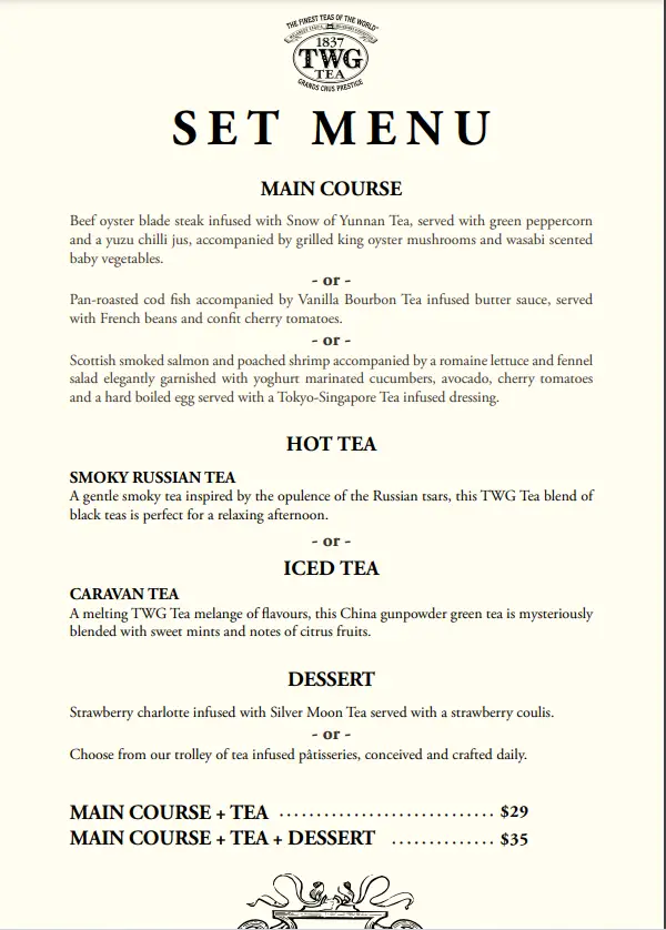 TWG MENU SINGAPORE