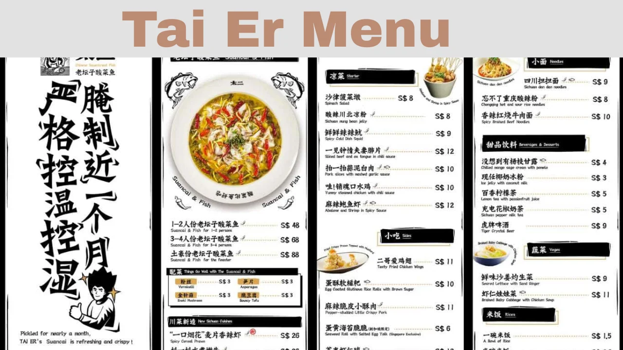 Tai Er Menu