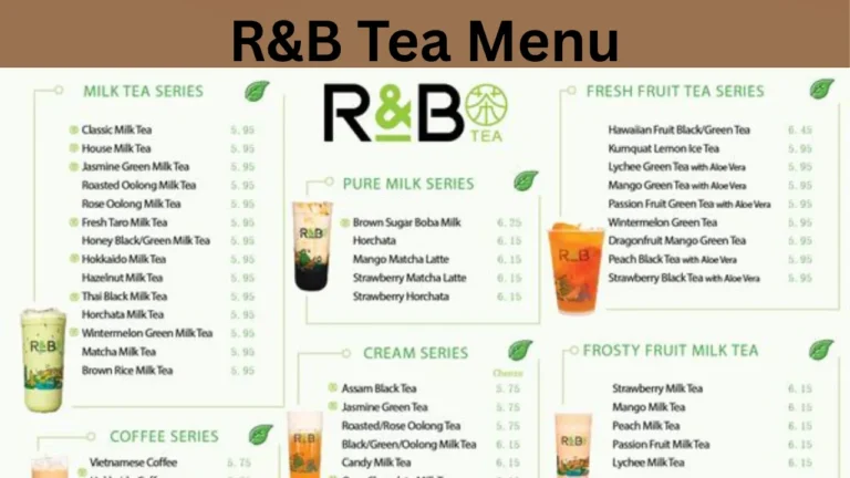 R&B Tea Menu