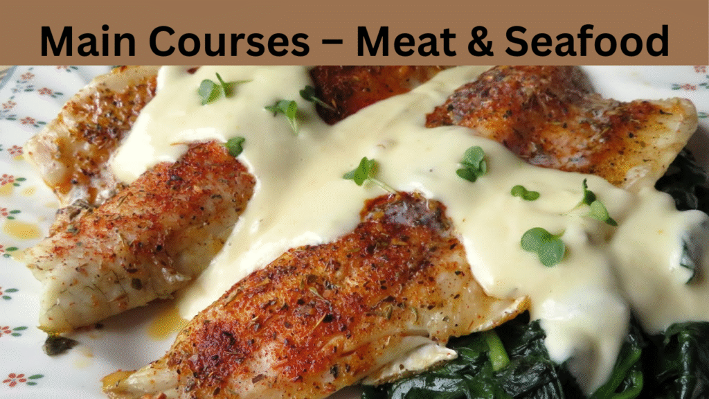 Main Courses – Meat & Seafood