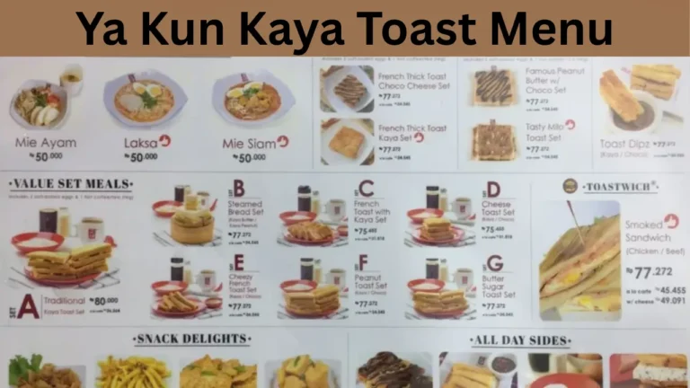 Ya Kun Kaya Toast Menu