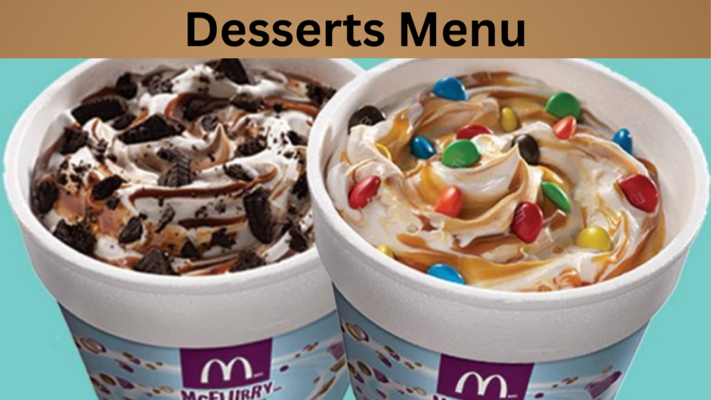 Desserts Menu
