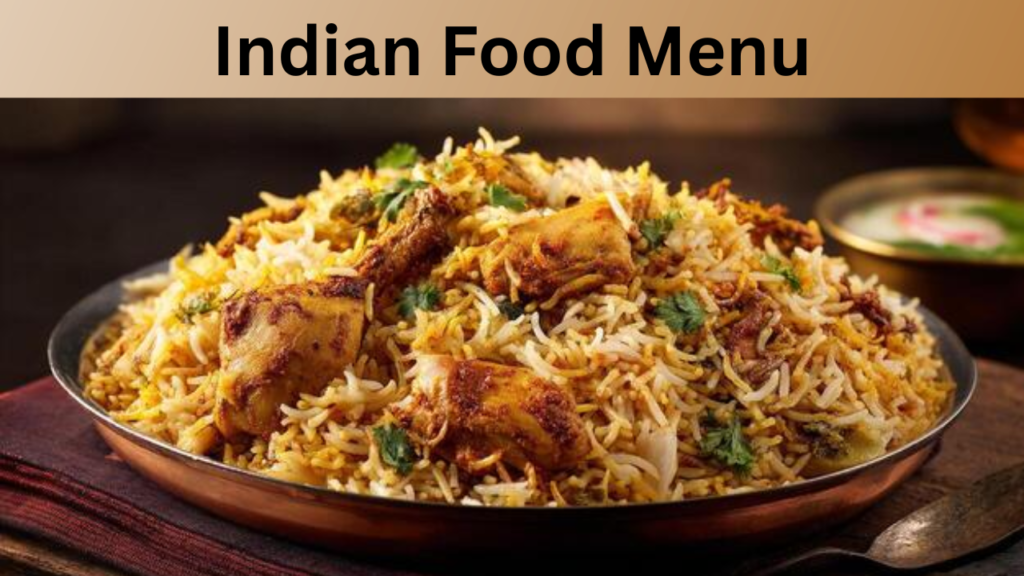 Indian Food Menu
