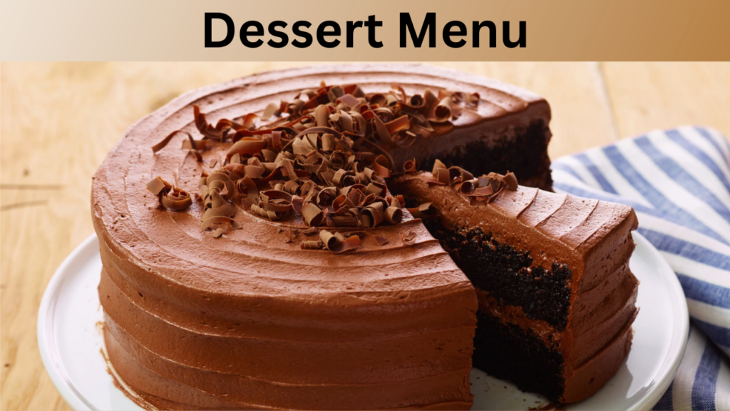 Dessert Menu