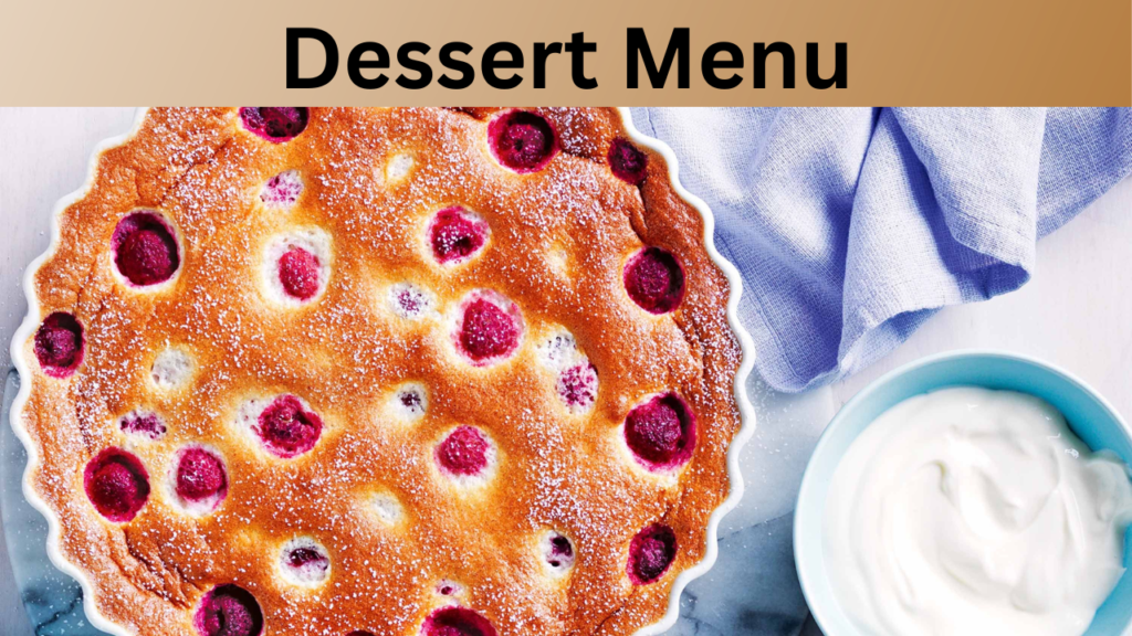 Dessert Menu