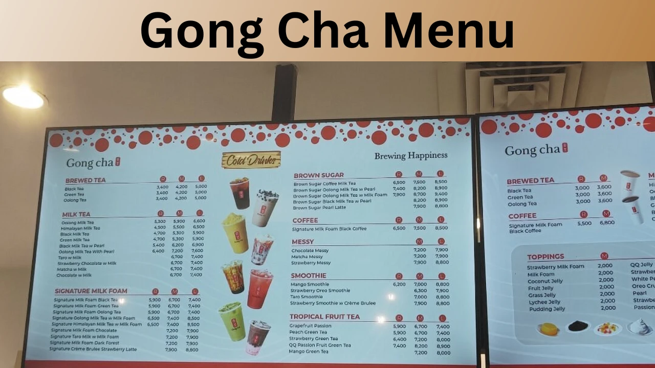 Gong Cha Menu