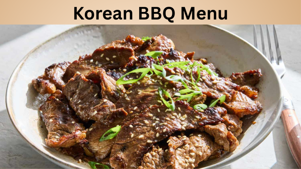 Korean BBQ Menu