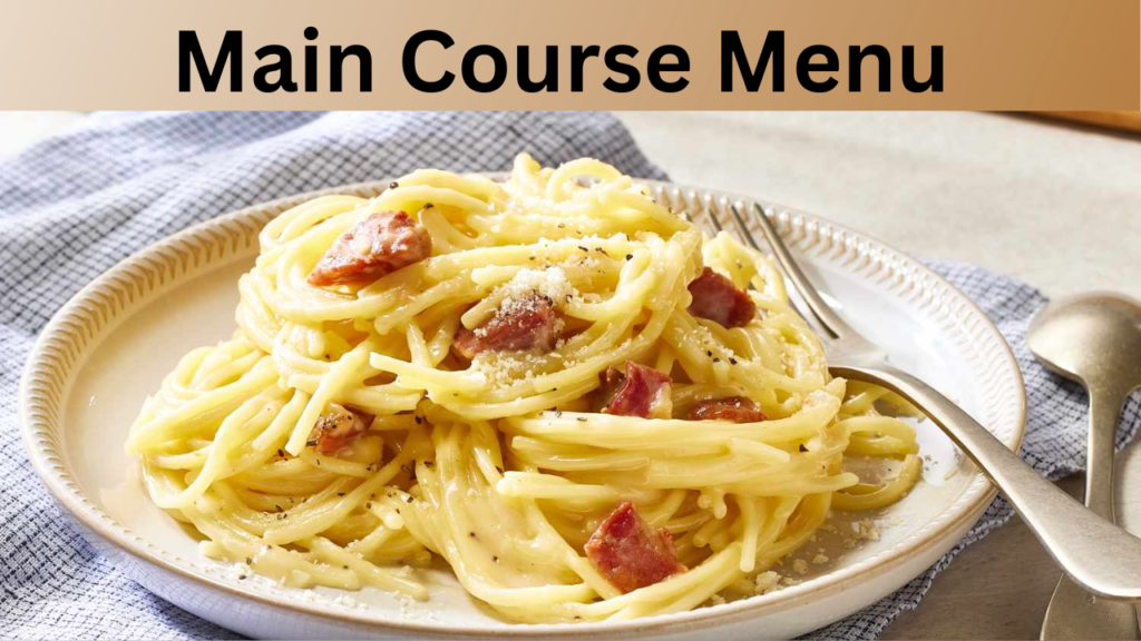 Main Course Menu