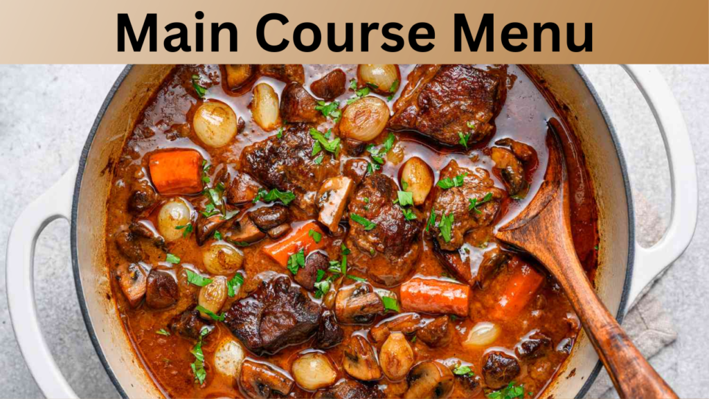 Main Course Menu