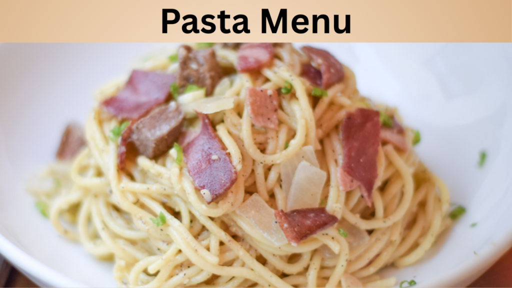 Pasta Menu