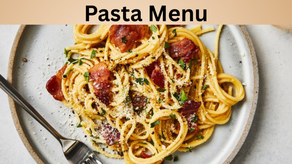 Pasta Menu