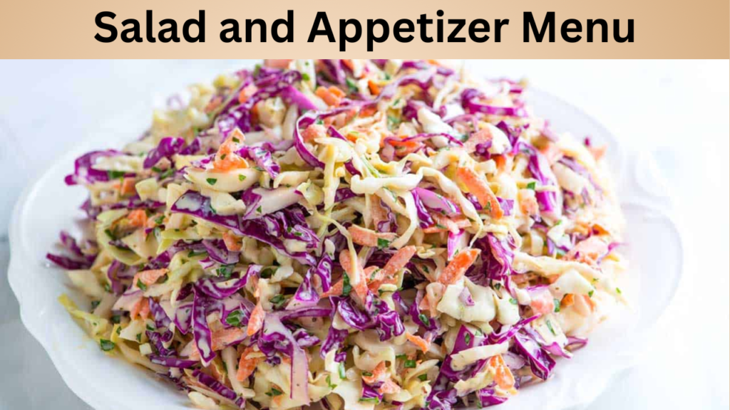 Salad and Appetizer Menu