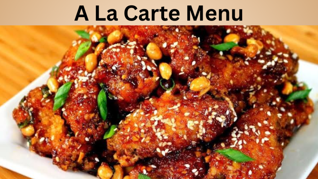 A La Carte Menu