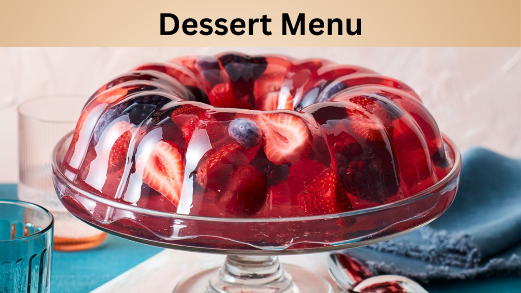 Dessert Menu