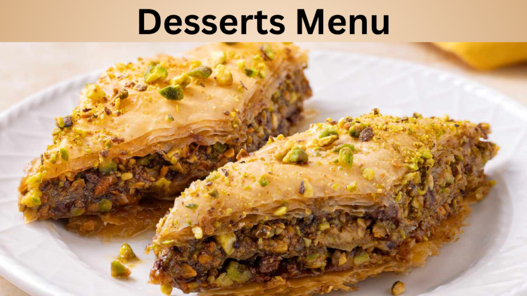 Desserts Menu