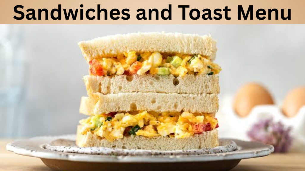 Sandwiches and Toast Menu