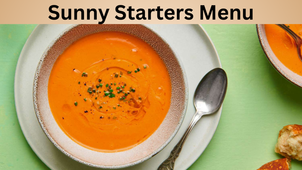 Sunny Starters Menu