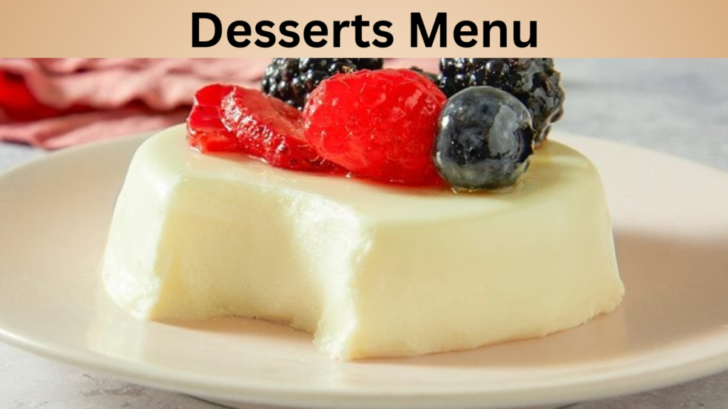 Desserts Menu